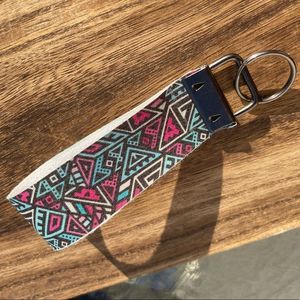 Boho Faux Leather Wristlet • Key Fob